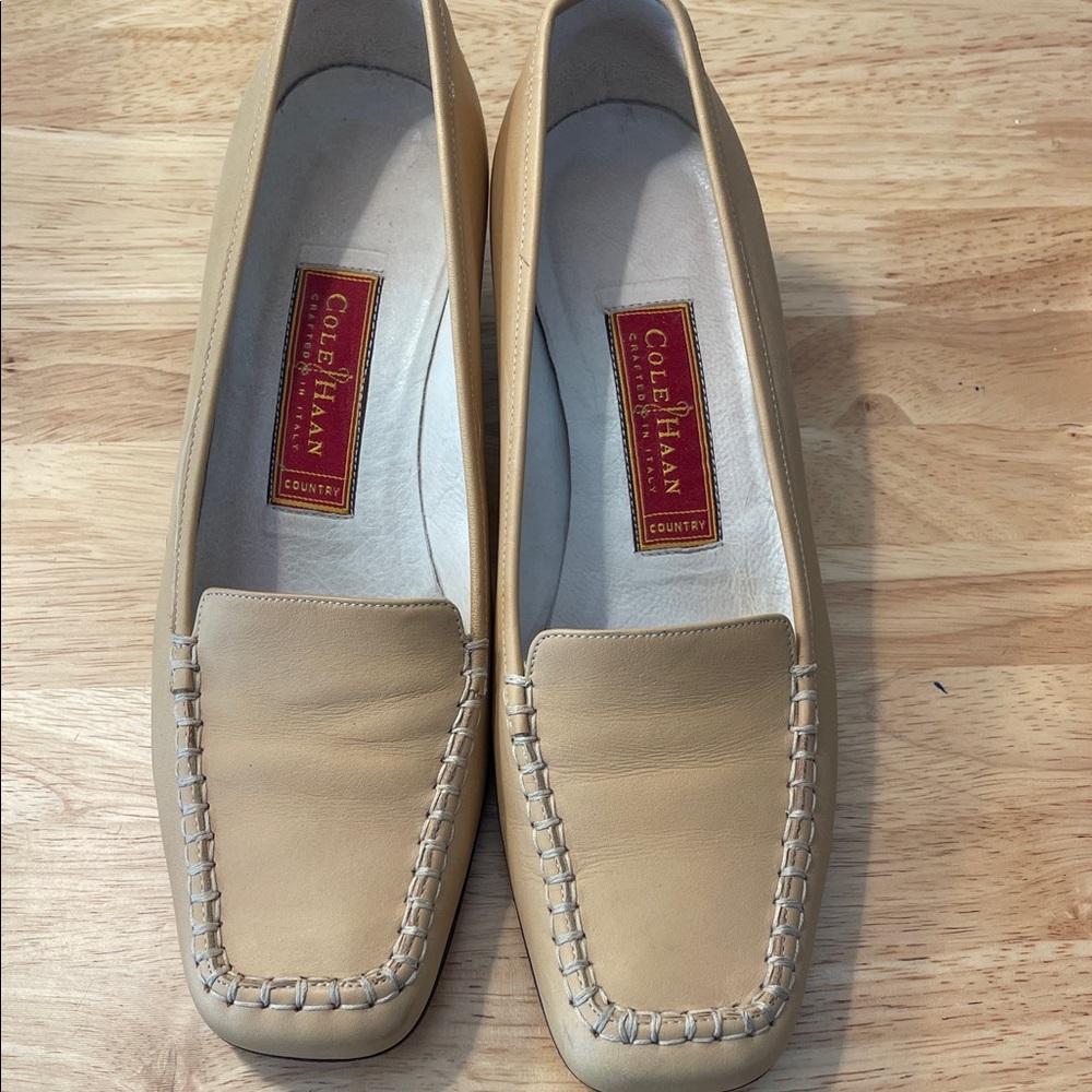 Cole Haan Women's Beige Leather Loafers